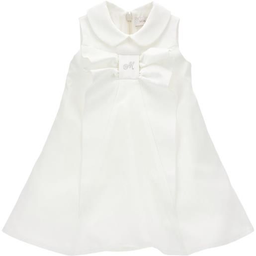 Monnalisa abito svasato con colletto - bianco