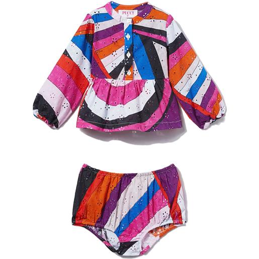 PUCCI Junior set camicia con stampa iride - rosa