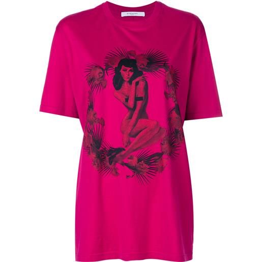 Givenchy t-shirt con stampa pin-up - rosa