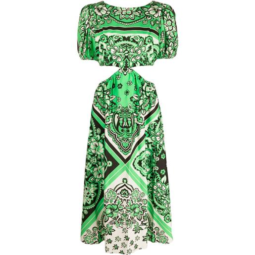 RED Valentino abito midi con stampa - verde