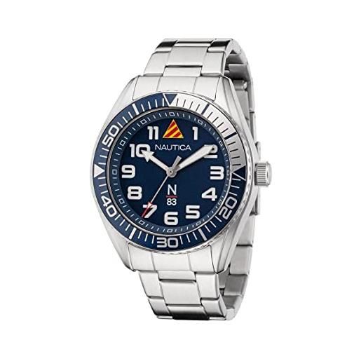 Nautica NAPFWF201, orologio da uomo, argento, cinturino