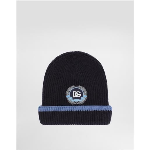Dolce & Gabbana cappello in maglia con patch ricamato