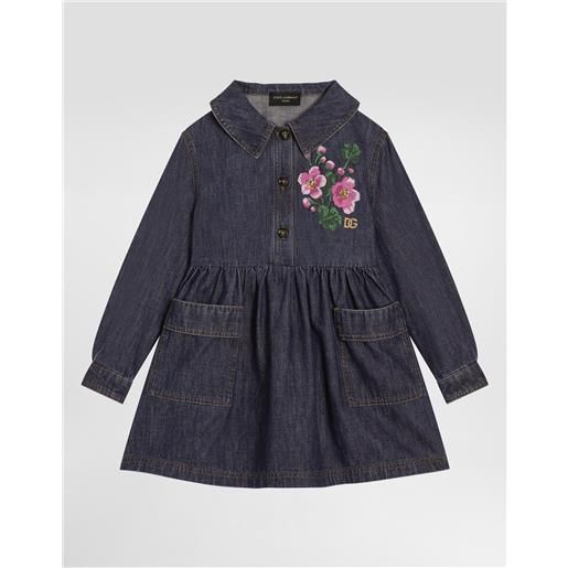 Dolce & Gabbana abito in denim con patch