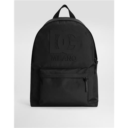 Dolce & Gabbana zaino in nylon con patch dg gommato