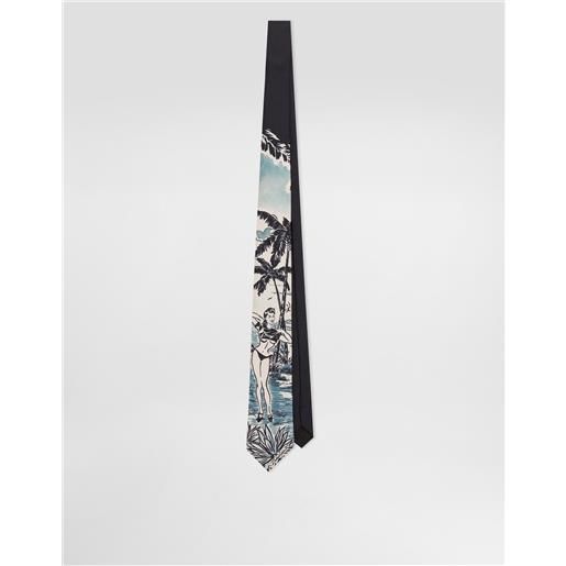 Dolce & Gabbana cravatta in seta stampa pin-up