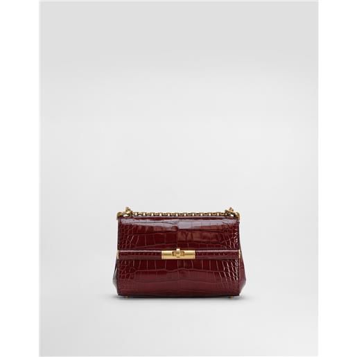 Dolce & Gabbana borsa city mini marlene in alligatore lucido