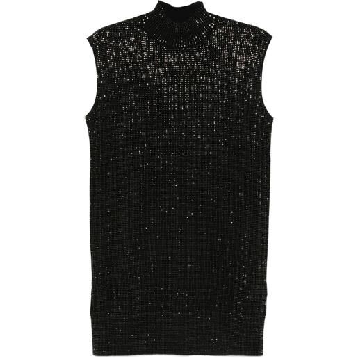 Emporio Armani abito smanicato con paillettes - nero