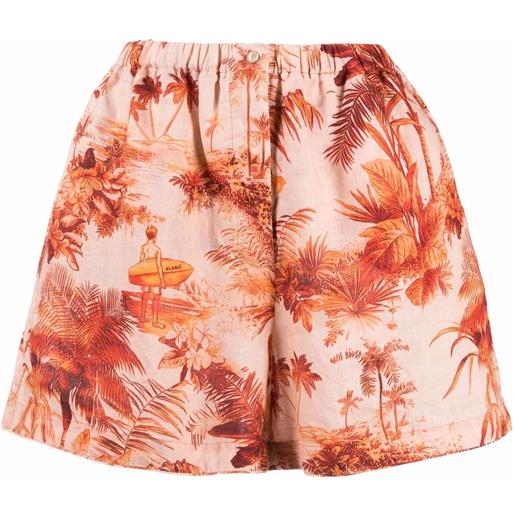 Alanui shorts hoo'okipa toile de jouy - arancione
