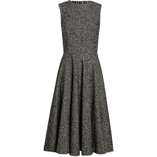 Dolce & Gabbana abito midi con dettaglio plissé - nero