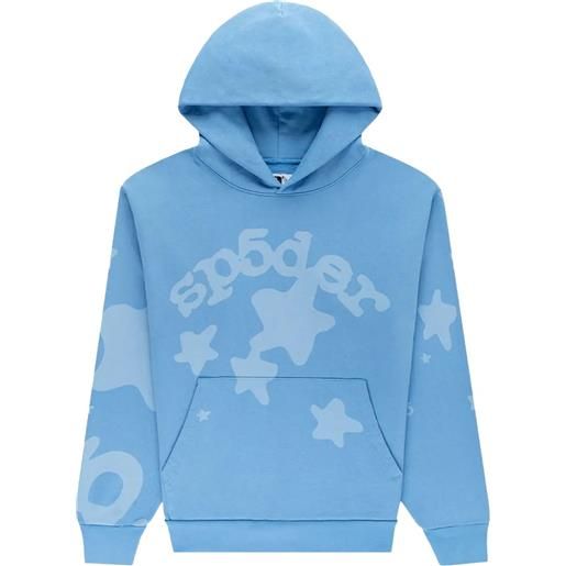 SP5DER felpa beluga v2 "dusty blue" con cappuccio