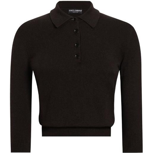 Dolce & Gabbana polo in cashmere - marrone