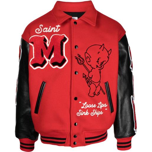 SAINT MXXXXXX giacca varsity devil - rosso