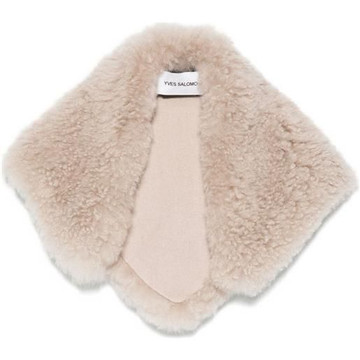 Yves Salomon sciarpa in shearling - toni neutri