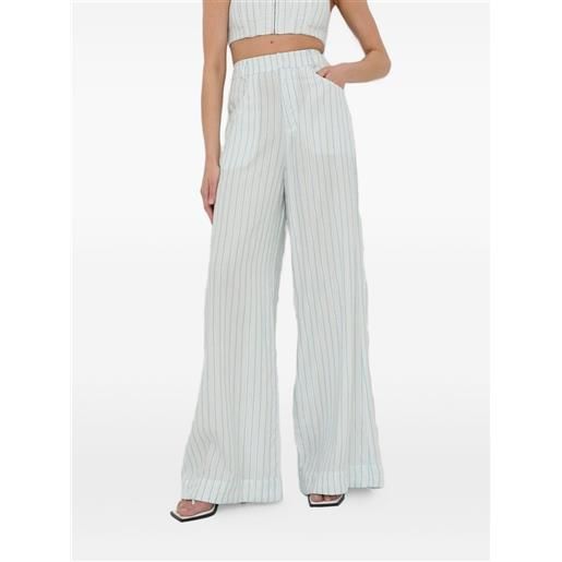 For Love And Lemons pantaloni gessati - bianco
