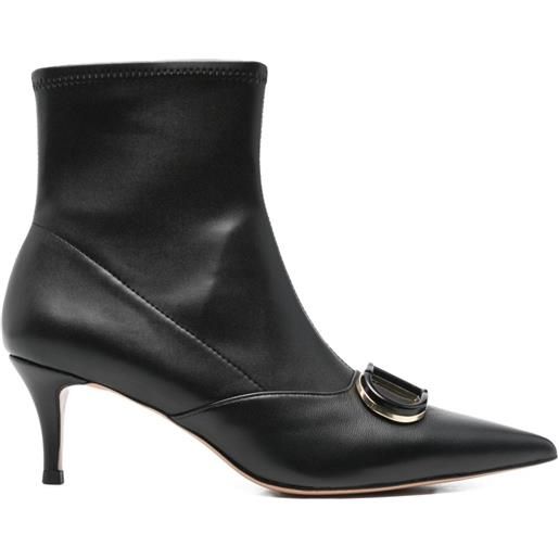 TWINSET stivaletti a punta 60mm - nero