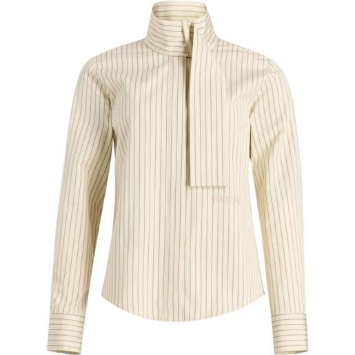 Patou blusa gessata - toni neutri