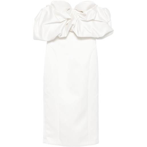 Elisabetta Franchi abito midi con maniche a palloncino - bianco