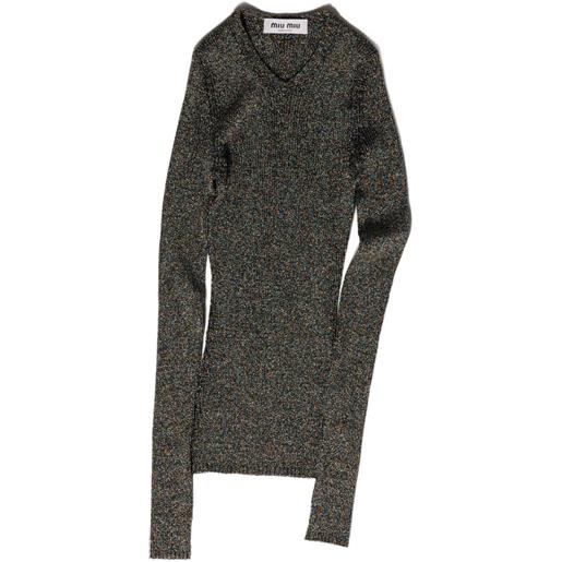 Miu Miu maglione a coste - grigio