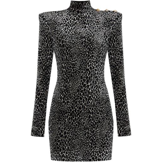 Balmain abito con stampa - nero