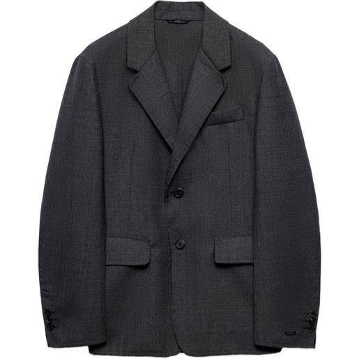 Prada blazer con revers a lancia - grigio