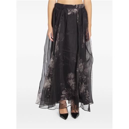 ZIMMERMANN gonna midi a fiori - nero