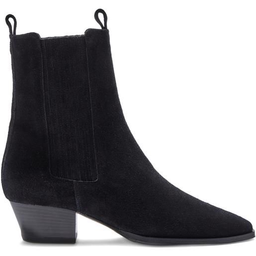 Aeyde stivaletti agata in pelle scamosciata 40mm - nero