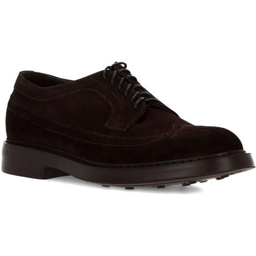 Doucal's derby stringate con dettaglio brogues - marrone