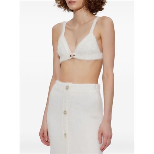 Alessandra Rich top con decorazione - bianco