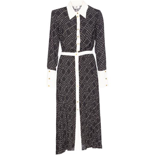 Elisabetta Franchi chemisier midi con stampa - nero