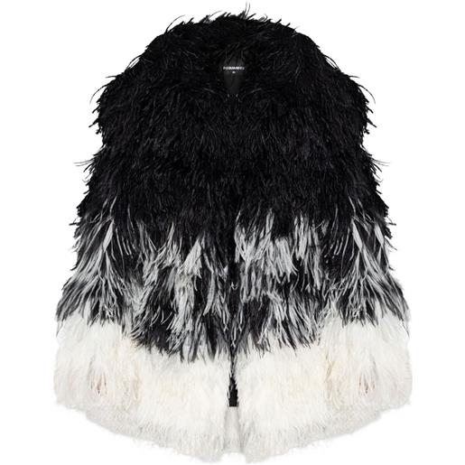 DSQUARED2 giacca con bordo di piume - nero