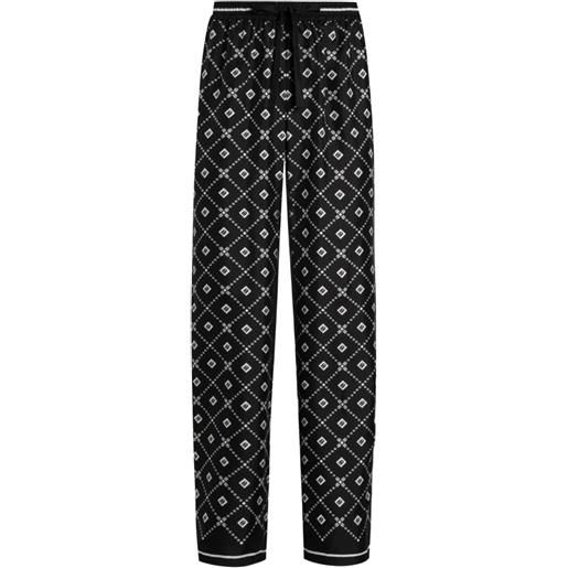 Dolce & Gabbana pantaloni con motivo geometrico e coulisse - nero
