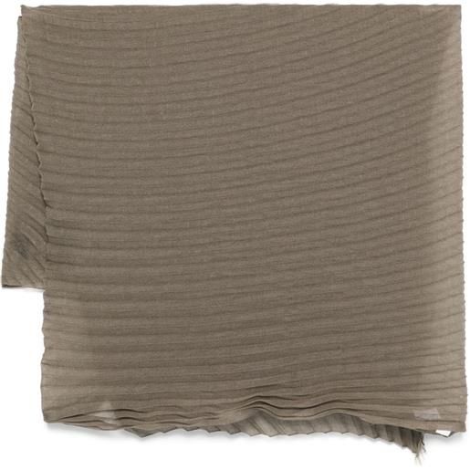 Issey Miyake foulard plissettato in seta - verde