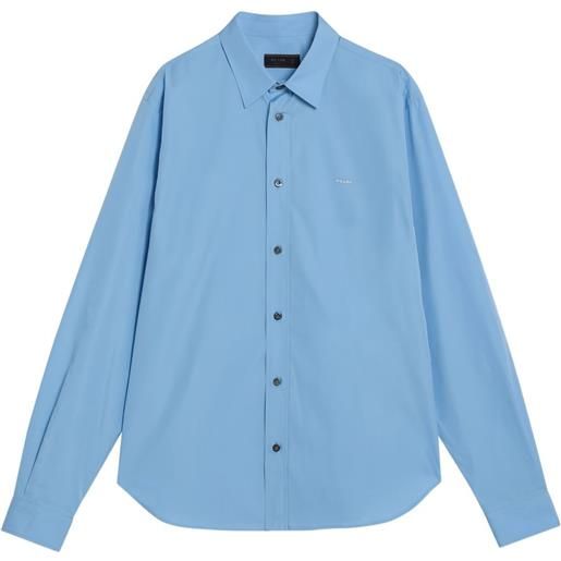 Prada polo con logo ricamato - blu