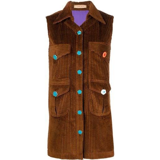 CORMIO chemisier a coste - marrone