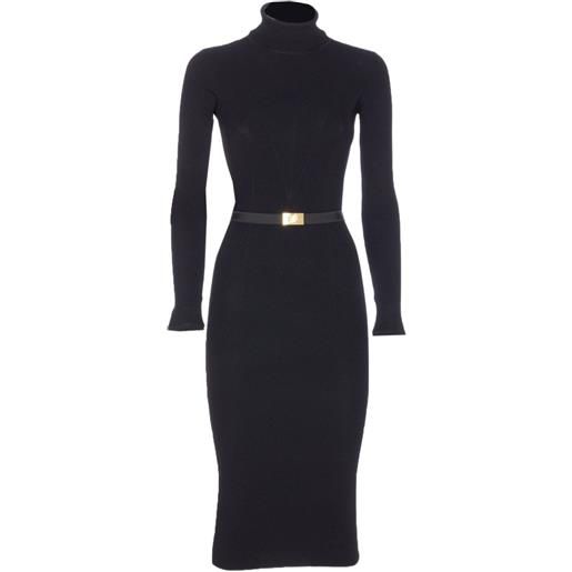 Elisabetta Franchi abito midi a coste - nero