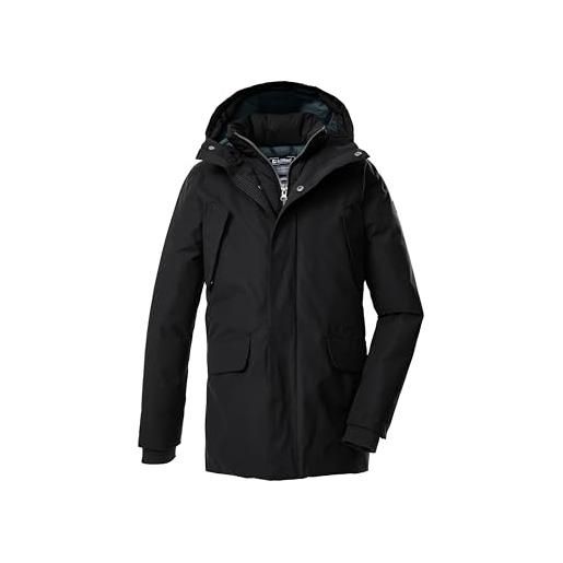 Killtec bambini e ragazzi parka funzionale/parka con cappuccio in look 2-in-1 kow 234 bys prk, dunkeloliv, 140, 43586-000