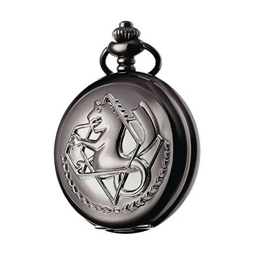 BOSHIYA fullmetal alchemist orologio da tasca con catena vintage bronzo al quarzo orologio da tasca accessori cosplay anime merch confezione regalo, fma-nero, l, fullmetal alchemist orologio da tasca