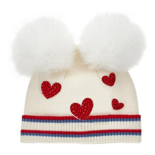 Monnalisa berretto cuori pom pom