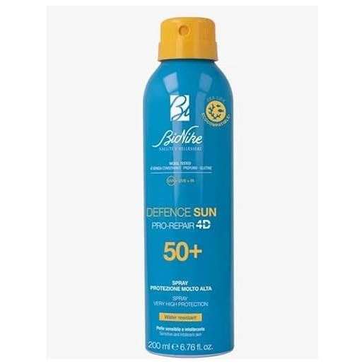 Generico promo 2 pezzi bionike defence sun - spray solare transparent touch 50+, per pelli sensibili e intolleranti, azione protettiva, waterproof e non appiccicoso, lenisce e ripara la pelle, 2x 200 ml