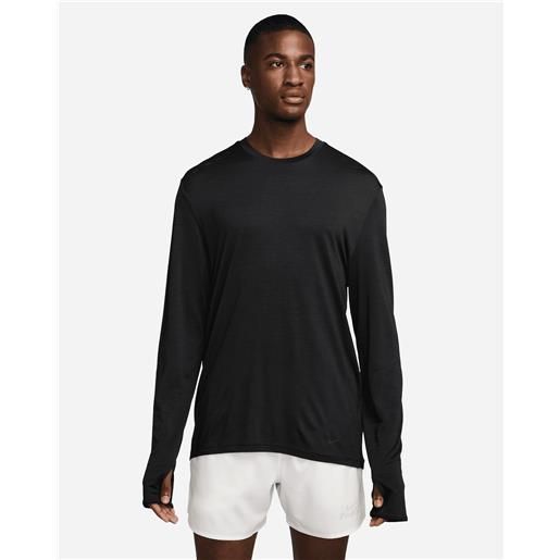 Nike run wool ls m - maglia running - uomo - nero