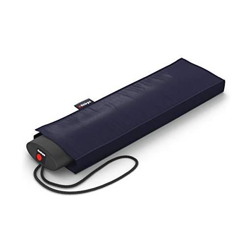 Knirps ombrello is. 050 con borsa per ombrelli in colore coordinato, piccolo ombrello da viaggio, apribile a mano, ombrello tascabile, resistente alle tempeste e leggero, mini ombrello, blu navy, s
