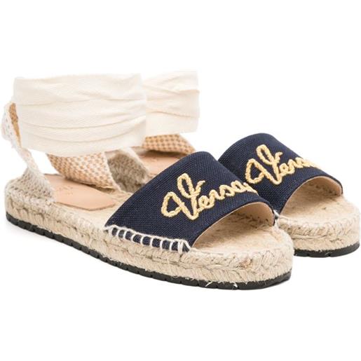 Versace Kids espadrillas con ricamo - blu
