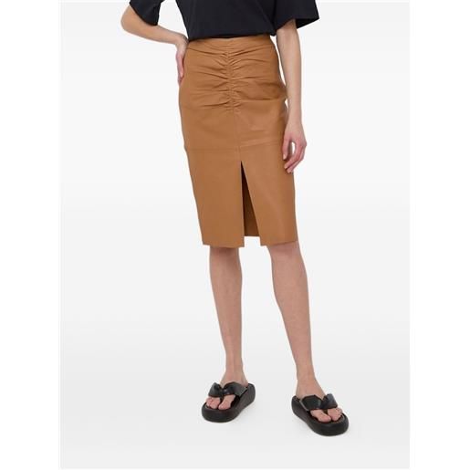 Notes du Nord gonna midi con spacco - marrone