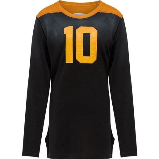 Maison Margiela t-shirt a maniche lunghe con inserti - nero