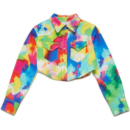 DSQUARED2 KIDS camicia con stampa astratta - blu