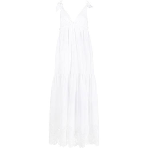 P.A.R.O.S.H. abito lungo con decorazione - bianco