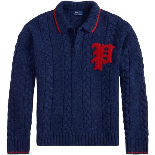 Polo Ralph Lauren maglione con collo polo - blu