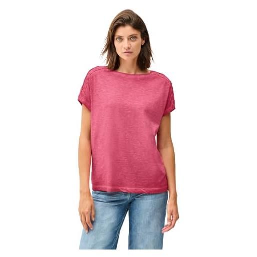 Cecil 3226142 t-shirt con dettaglio bottoni, glazed apple red, l donna