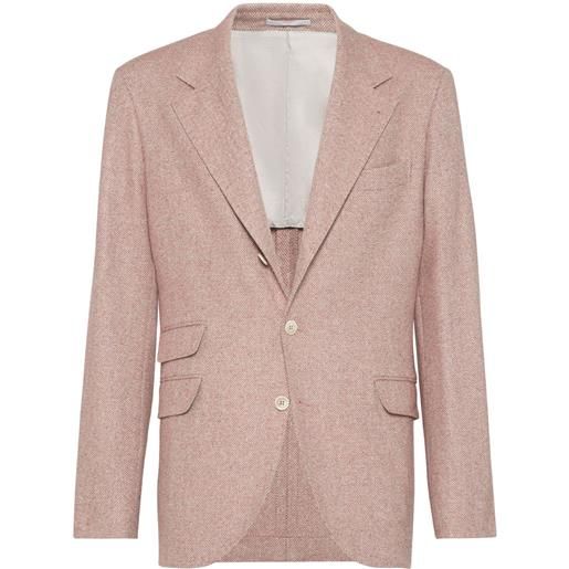 Brunello Cucinelli blazer spigato - arancione