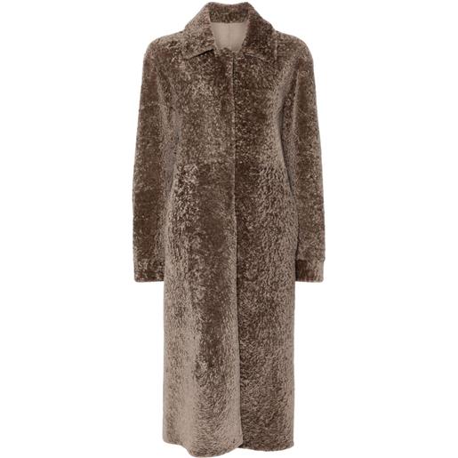 Manzoni 24 cappotto di shearling - marrone